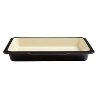 Baker & Salt Country Enamel Two-Tone Premium Steel 37cm Baking Dish – Black/Cream