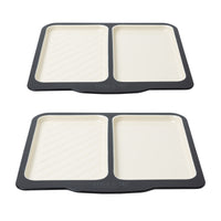 Baker & Salt Country Enamel Two Tone Premium Steel Large Dual Tray – Black/Cream Pack of 2