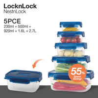 Lock & Lock NestnLock 5 Piece Container Set Blue
