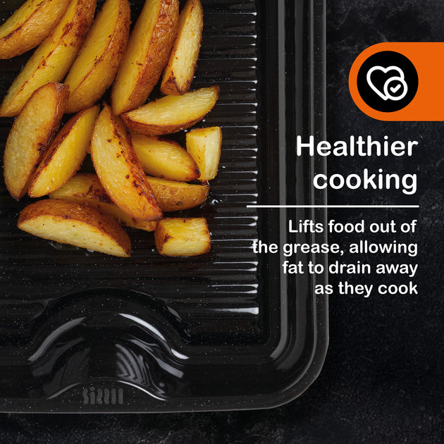 Sizzll Griddll 39cm Enamel Roasting Tin