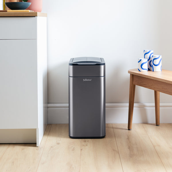 50L Stainless Steel Wing Open Sensor Bin