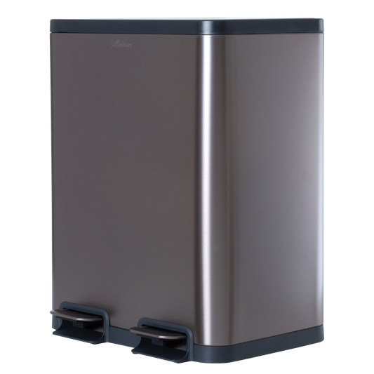 50L Double Pedal Recycling Bin (2 x 25L) Titanium