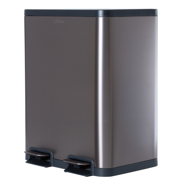 50L Double Pedal Recycling Bin (2 x 25L) Titanium
