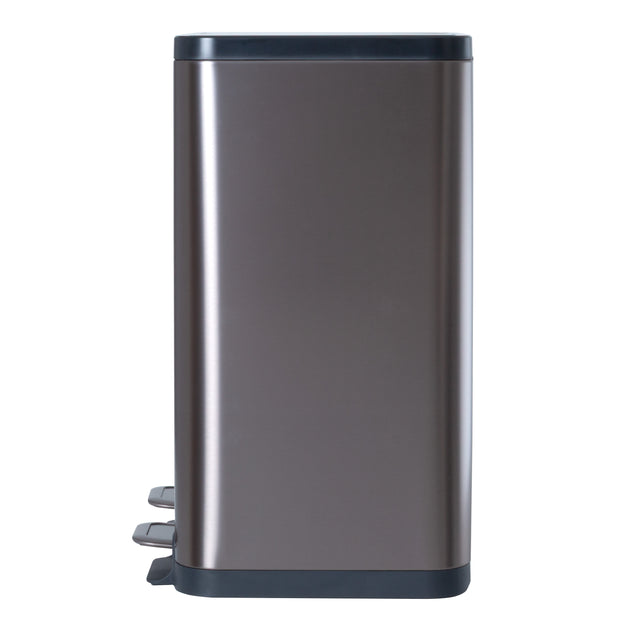 50L Double Pedal Recycling Bin (2 x 25L) Titanium
