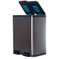 50L Double Pedal Recycling Bin (2 x 25L) Titanium
