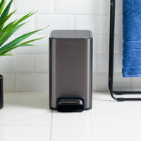 9L Slim Pedal Bin with Removable Inner Bucket - Titanium
