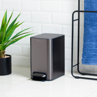 9L Slim Pedal Bin with Removable Inner Bucket - Titanium
