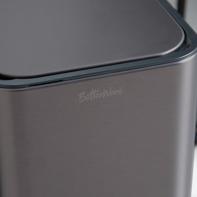 9L Slim Pedal Bin with Removable Inner Bucket - Titanium