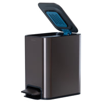 9L Slim Pedal Bin with Removable Inner Bucket - Titanium