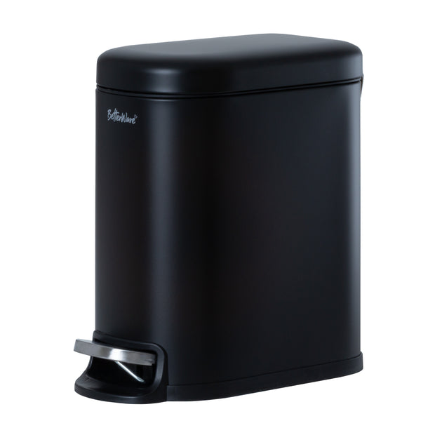 5L Soft-Close Slim Metal Pedal Bin Black