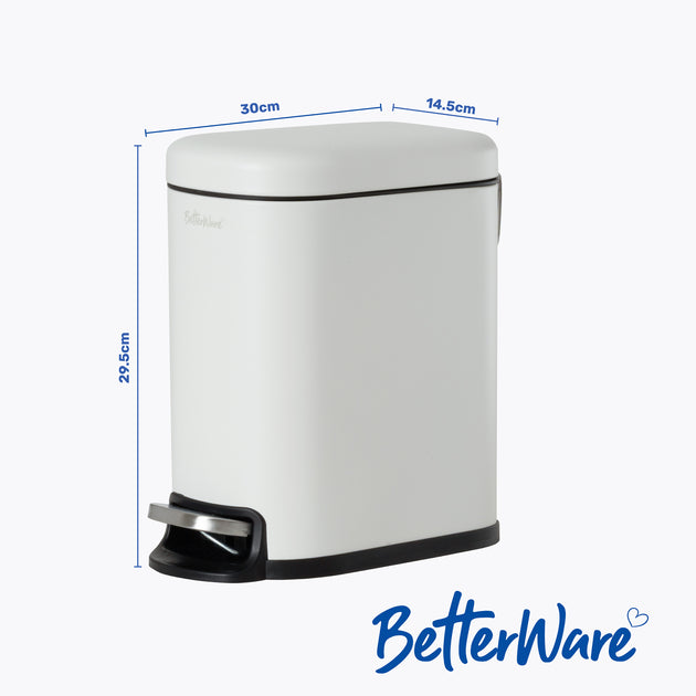 5L Soft-Close Slim Metal Pedal Bin