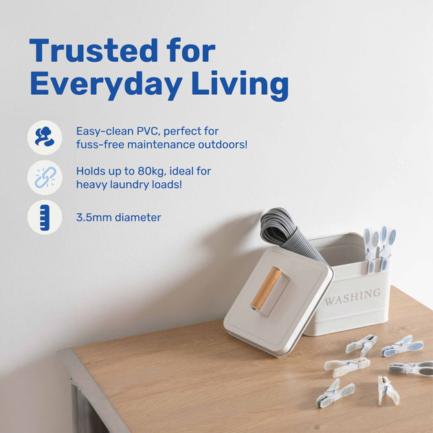 BetterWare Laundry Durable Steel Core Clothes Line