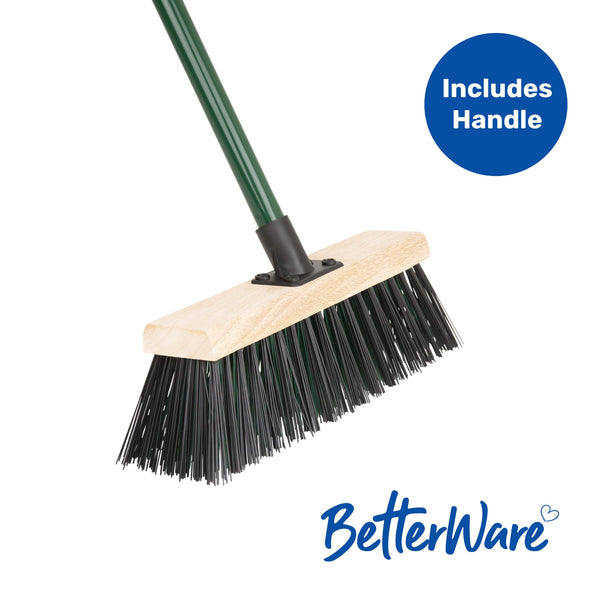 BetterWare Outdoor Brushware 13" Stiff Yard Broom with 137cm Heavy-Duty Handle