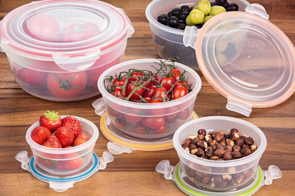 Lock & Lock Nestable 5 Piece Round Plastic Container Set