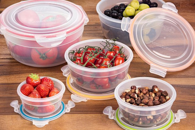 Lock & Lock Nestable 5 Piece Round Plastic Container Set