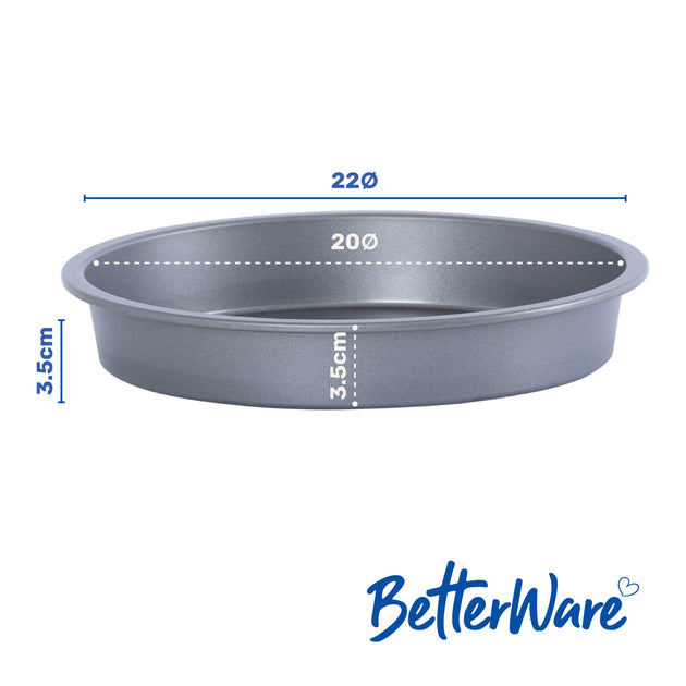 BetterWare Essentials Non-Stick Deep Round Sandwich Tin