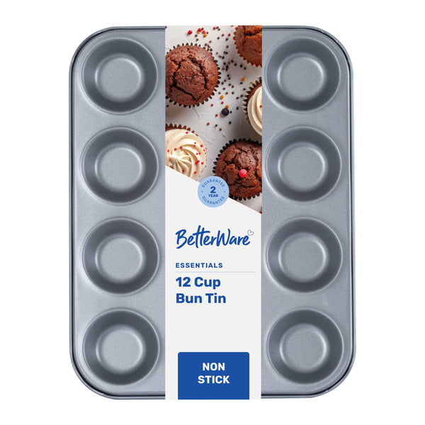 BetterWare Essentials 12-Cup Non-Stick Bun Tin