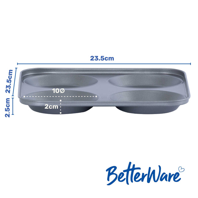 BetterWare Essentials 4-Cup Non-Stick Yorkshire Pudding Tin