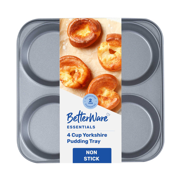 BetterWare Essentials 4-Cup Non-Stick Yorkshire Pudding Tin