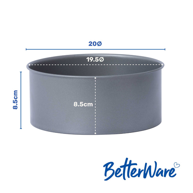 BetterWare Essentials 20cm Non-Stick Loose Bottom Deep Cake Tin