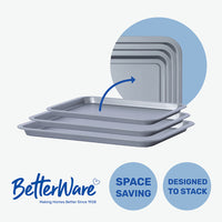 BetterWare Essentials Set 3 of Non-Stick Stacking Oven Trays
