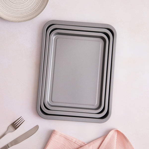 BetterWare Essentials Set 3 of Non-Stick Stacking Oven Trays