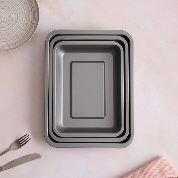 BetterWare Essentials Set of 3 Non-Stick Stacking Roasting Tins