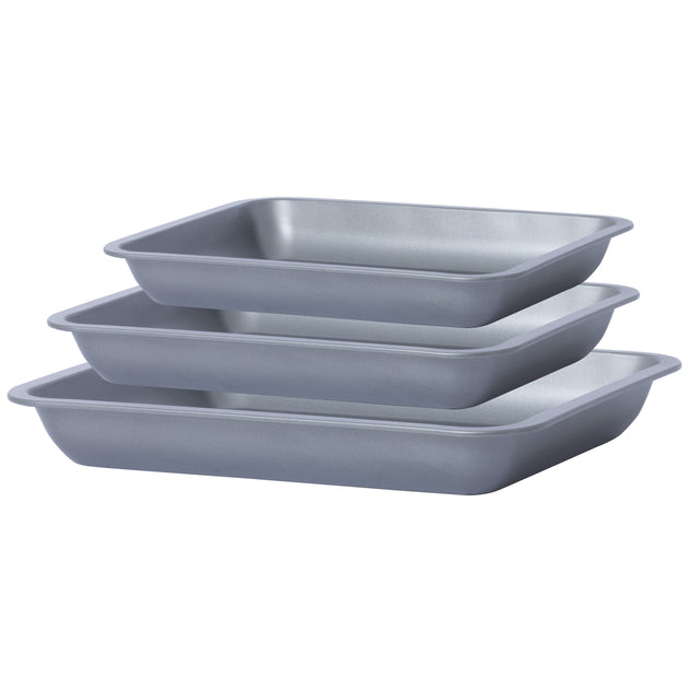 BetterWare Essentials Set of 3 Non-Stick Stacking Roasting Tins
