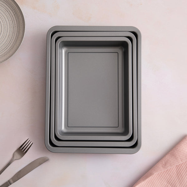 BetterWare Essentials Set of 3 Non-Stick Stacking Deep Trays