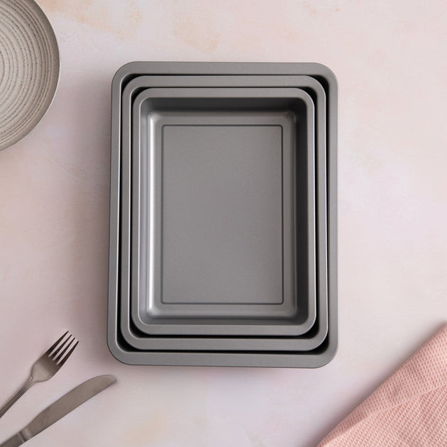 BetterWare Essentials Set of 3 Non-Stick Stacking Deep Trays