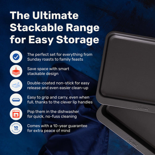 BetterWare Stack Ease 2-Piece Large Roaster & Tray Set