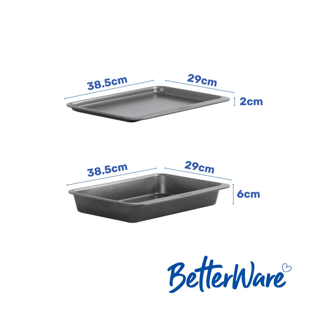 BetterWare Stack Ease 2-Piece Large Roaster & Tray Set