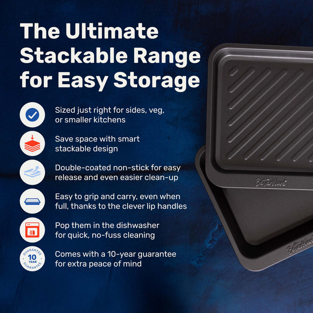 BetterWare Stack Ease 2-Piece Medium Roaster & Tray Set