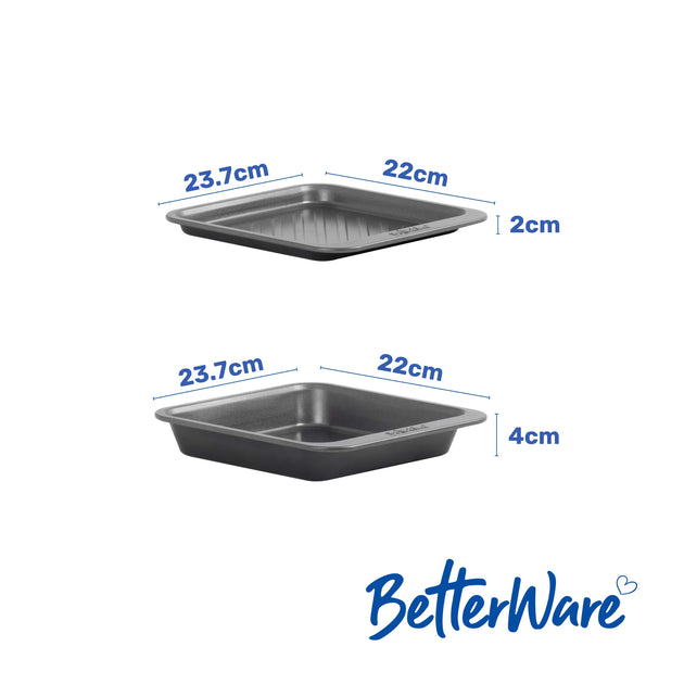 BetterWare Stack Ease 2-Piece Medium Roaster & Tray Set