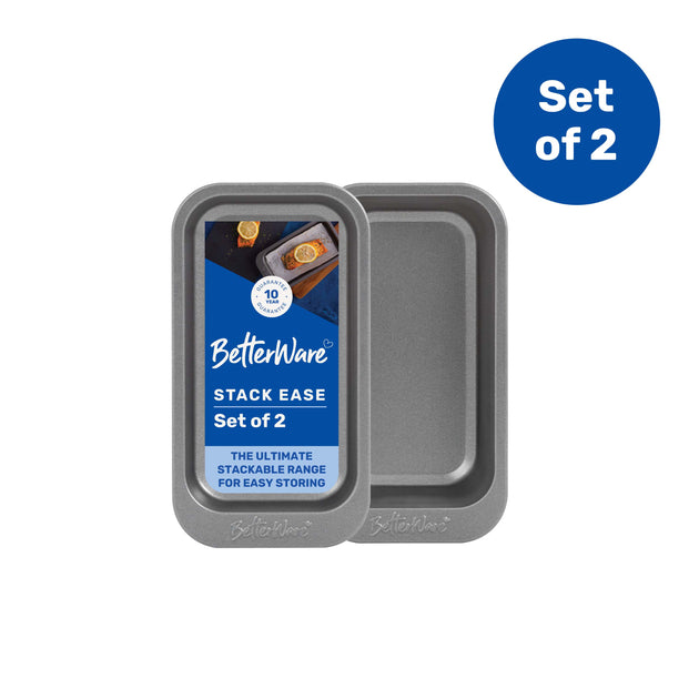 BetterWare Stack Ease 2-Piece Small Roaster & Tray Set