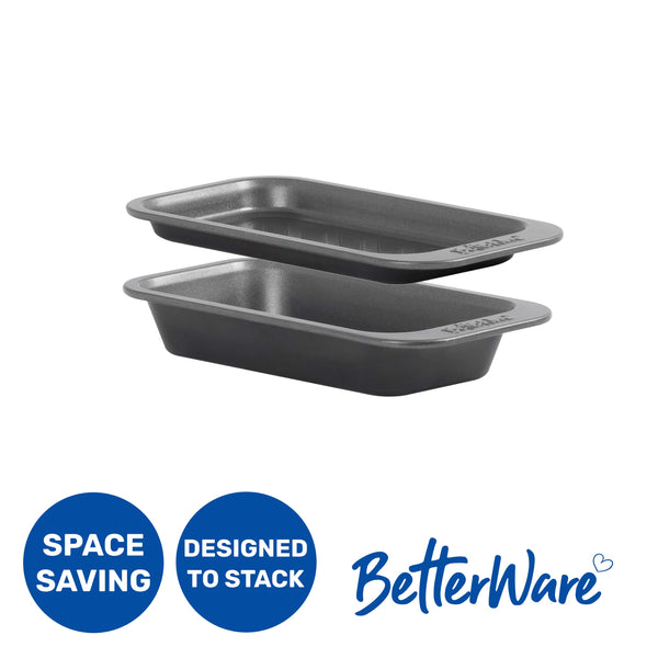 BetterWare Stack Ease 2-Piece Small Roaster & Tray Set