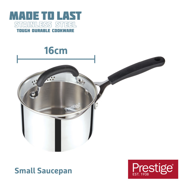 Prestige Made to Last 16cm (1.9lt) Stainless Steel Straining Saucepan