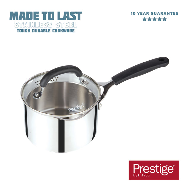 Prestige Made to Last 16cm (1.9lt) Stainless Steel Straining Saucepan