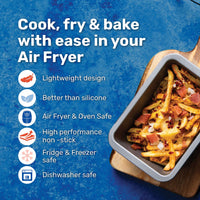 BetterWare Air Fryer Accessories Set of 2 x Premium Coated Rectangular Deep Dishes