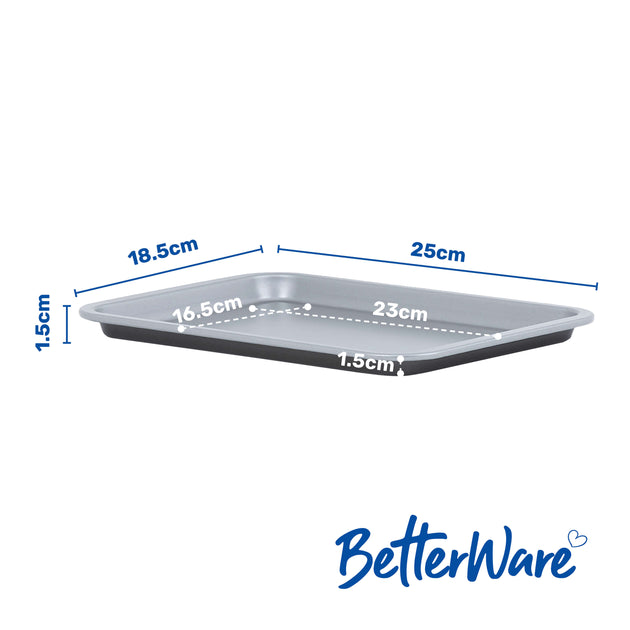 BetterWare Air Fryer Accessories Set of 2 x Premium Coated Rectangular Trays
