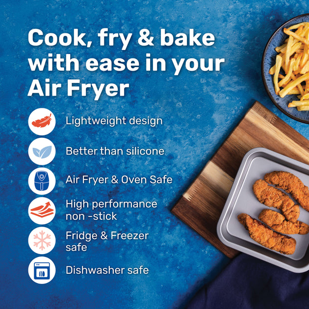 BetterWare Air Fryer Accessories Set of 2 x Premium Coated Square Tins