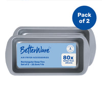 BetterWare Air Fryer Accessories Set of 2 x Premium Coated Rectangular Deep Dishes 22.5cm