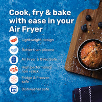 BetterWare Air fryer Accessories Set of 4 x 9cm Premium Coated Round Deep Tins