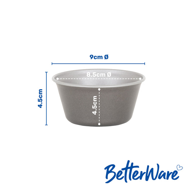 BetterWare Air fryer Accessories Set of 4 x 9cm Premium Coated Round Deep Tins