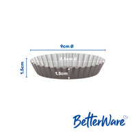 BetterWare Air Fryer Accessories Set 4 x 8.5cm Premium Coated Round Fluted Tins