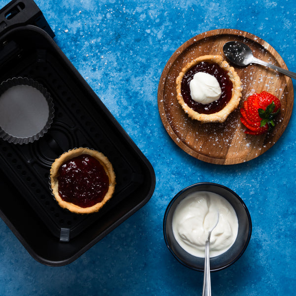 BetterWare Air Fryer Accessories Set 4 x 8.5cm Premium Coated Round Fluted Tins