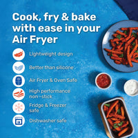BetterWare Air Fryer Accessories Set of 2 x 20cm Premium Coated Deep Liners