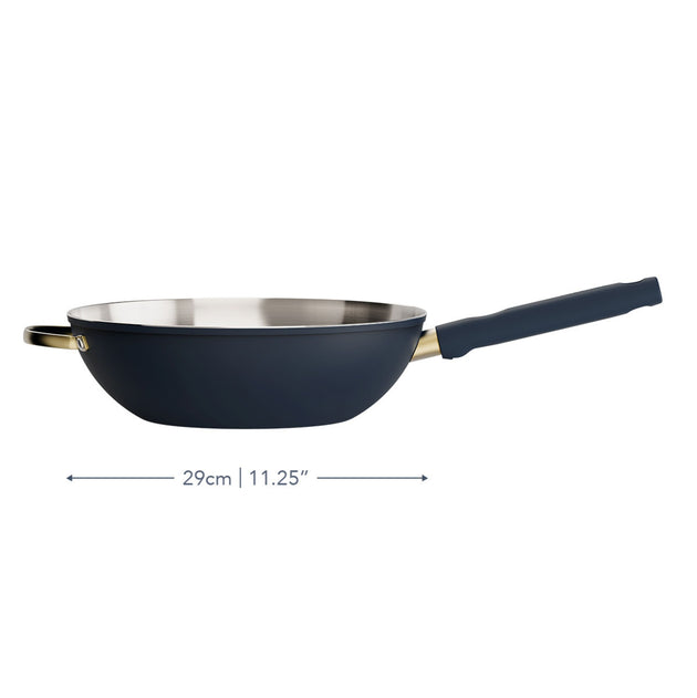 Prestige Stainless Steel 28cm Wok French Navy