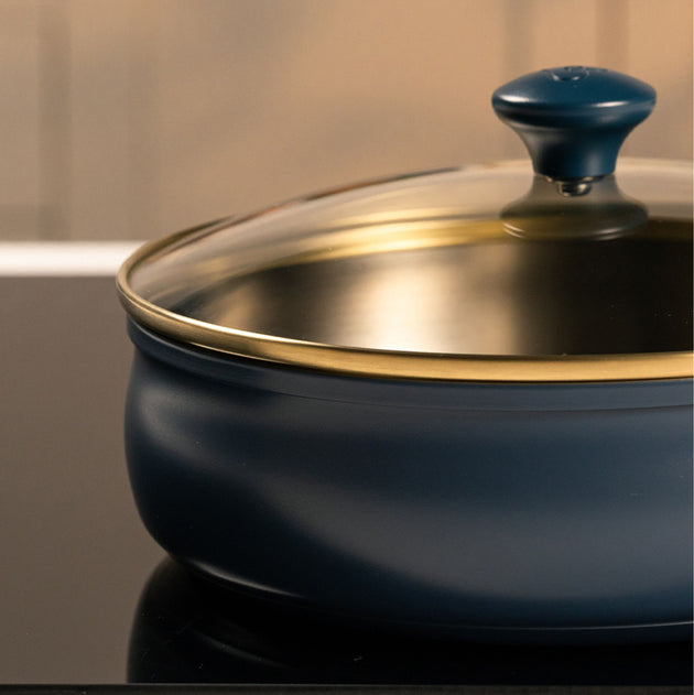 Prestige Stainless Steel 24cm Deep Frying Pan with Lid