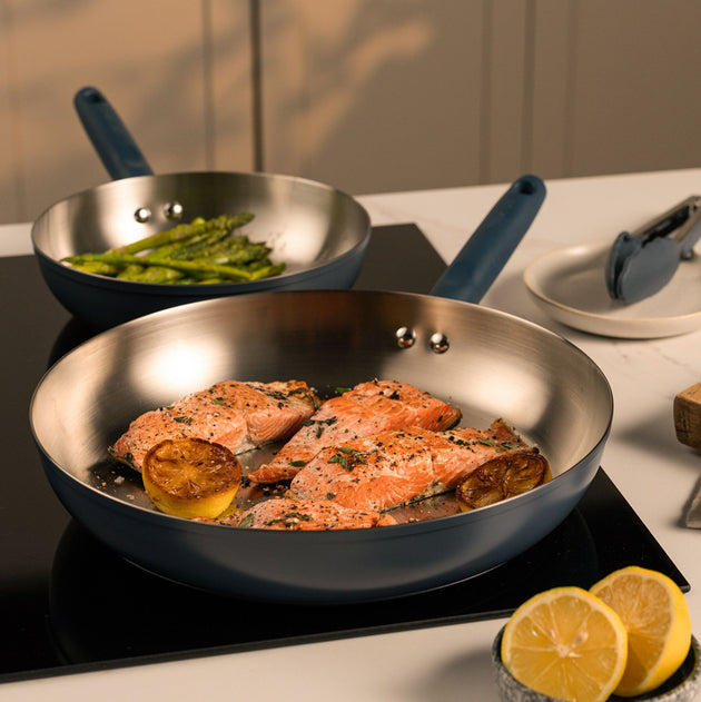 Prestige Stainless Steel 20cm & 28cm Frying Pan Twin Pack